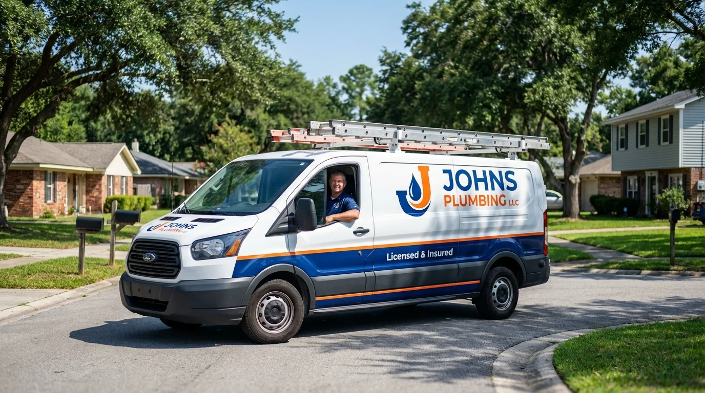 Johns Plumbing LLC service van in Kendall Park, NJ