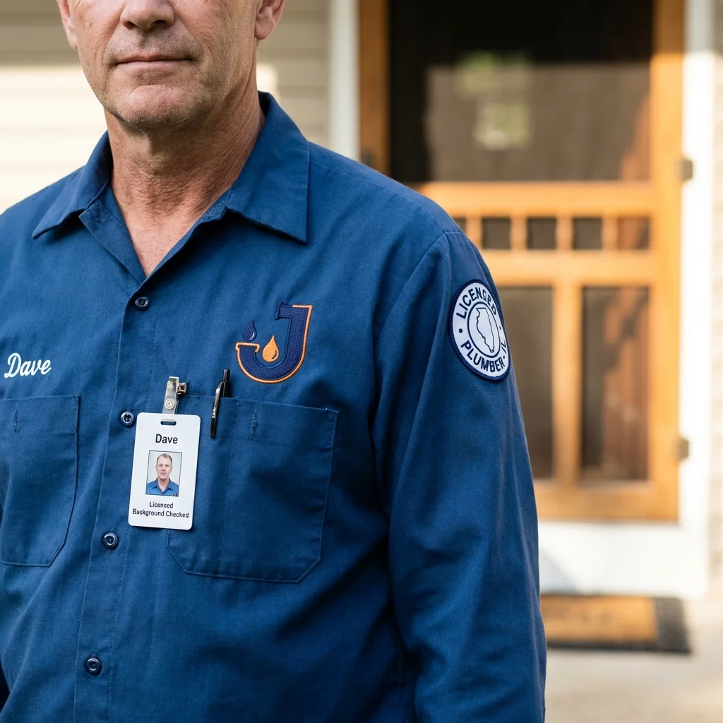 Licensed plumber showing ID badge in Kendall Park, NJ