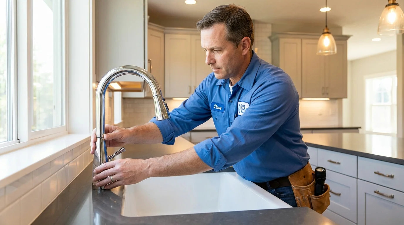 Kitchen faucet installation by Johns Plumbing LLC in Kendall Park