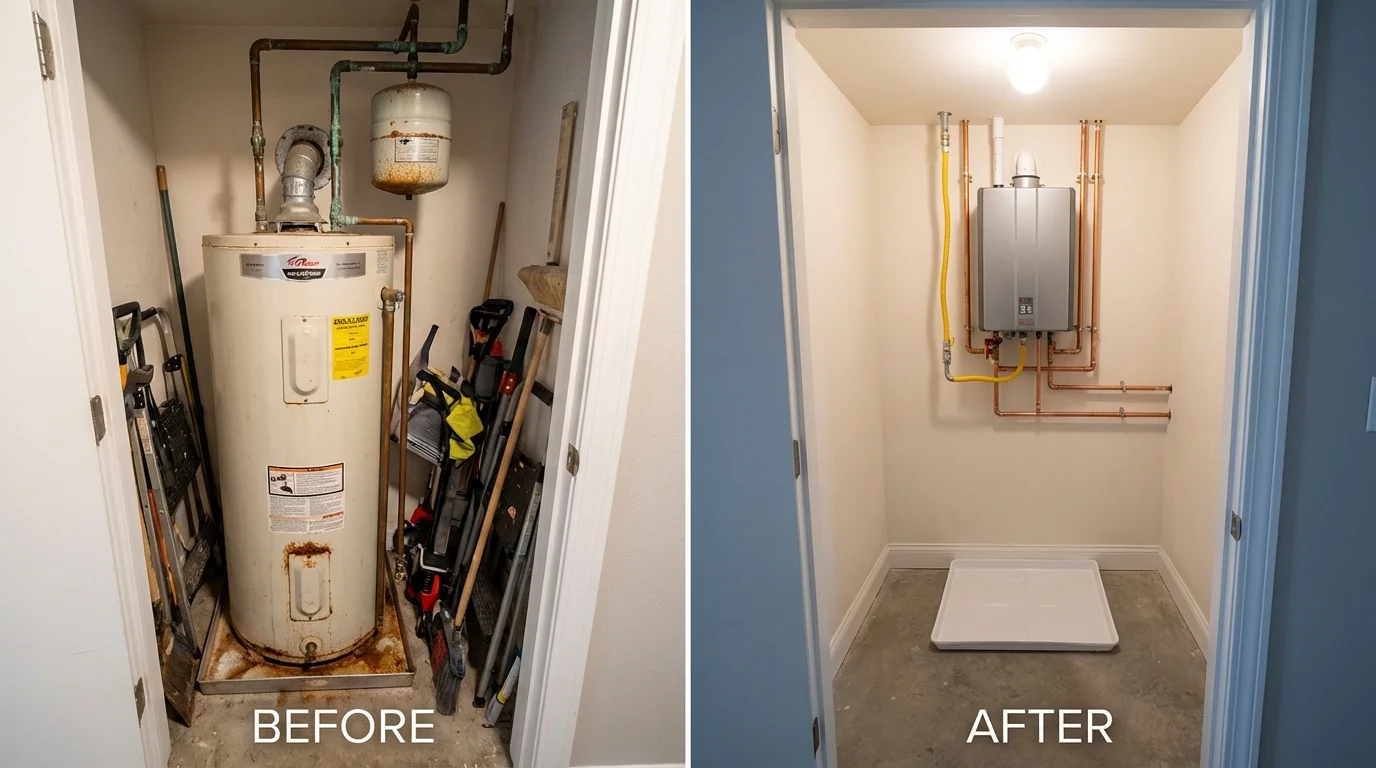 Tank water heater versus wall-mounted tankless unit comparison for Kendall Park, NJ homeowners