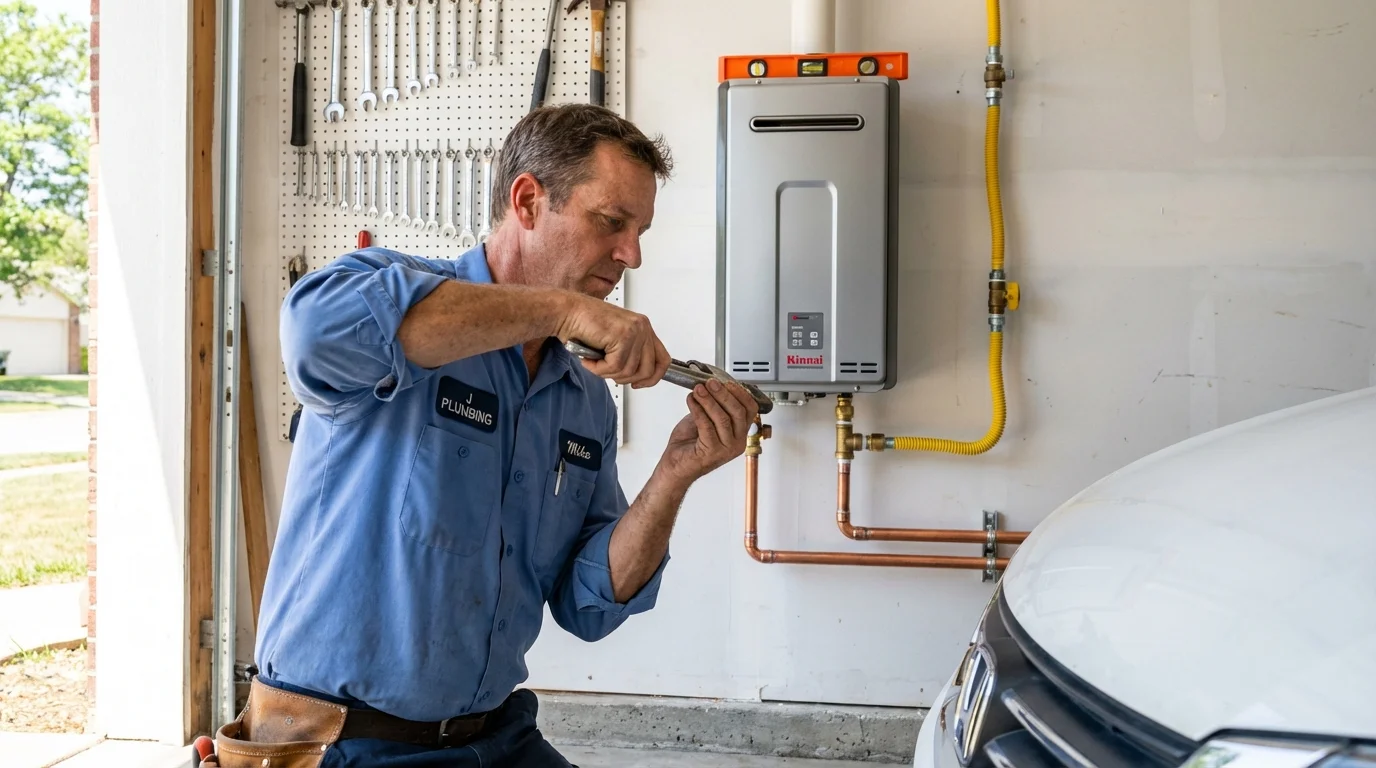 Tankless water heater installation by a Johns Plumbing LLC plumber in Kendall Park